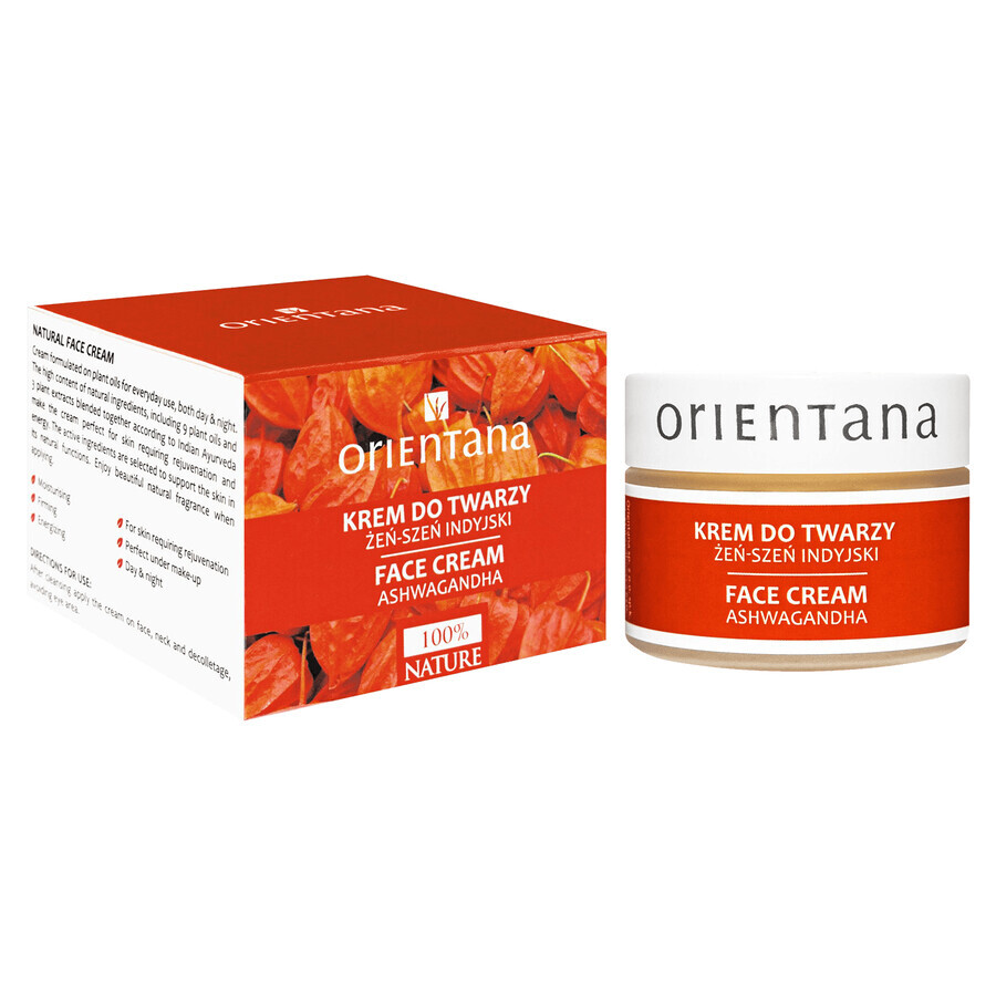 Orientana, crema viso per il giorno e la notte, ashwagandha e ginseng indiano, 40 g