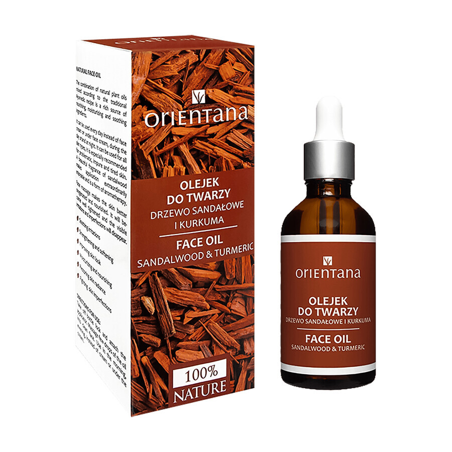 Orientana, gezichtsolie, sandelhout en kurkuma, 50 ml