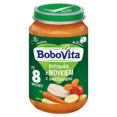 BoboVita Dinner, piatto di tacchino con verdure, dopo 8 mesi, 190 g