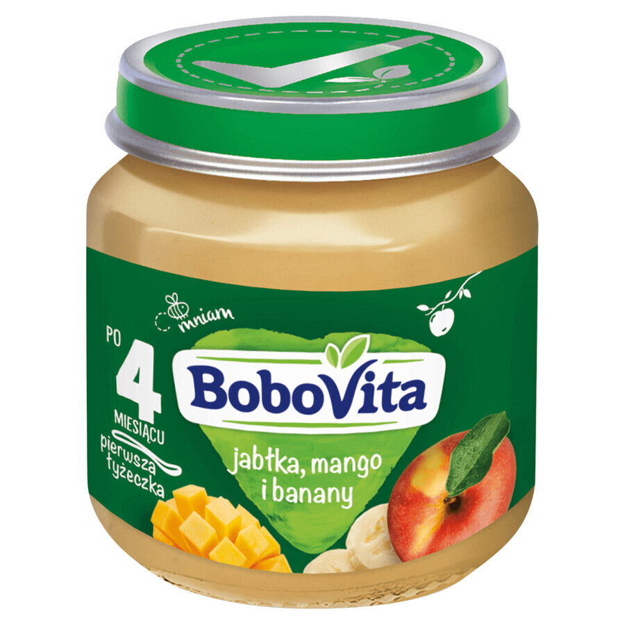 BoboVita Dessert, mela, banana e mango, dopo 5 mesi, 125 g