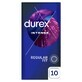 Durex Intense, preservativi con gel stimolante, a coste con bordino, 10 pezzi