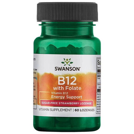 Swanson B-12 con Folato, vitamina B12 e acido folico, 60 compresse sublinguali