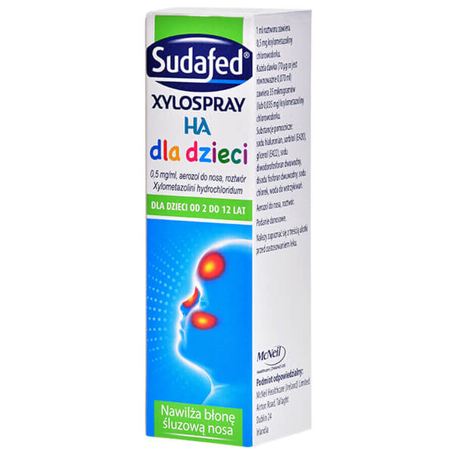 Sudafed XyloSpray HA para niños 0,5 mg/ ml, spray nasal, 2-12 años, 10 ml