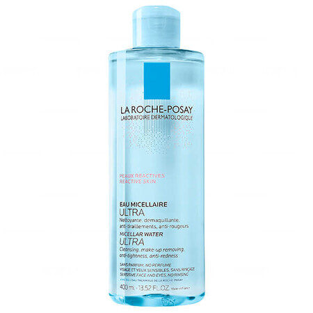 La Roche-Posay Ultra, Lozione micellare, pelle molto sensibile e reattiva del viso e degli occhi, 400ml