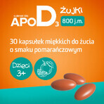 ApoD3 Chews, vitamina D3 800 UI per bambini sopra i 3 anni, gusto arancia, 30 capsule molli masticabili 