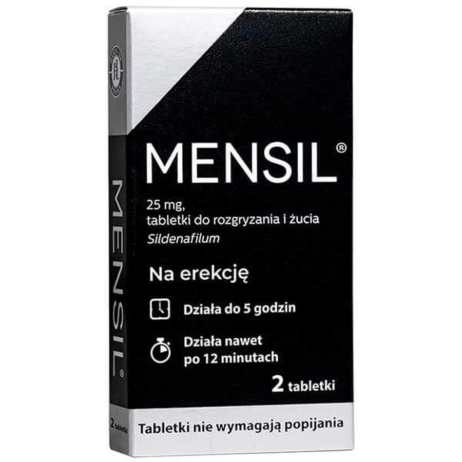 Mensil 25 mg, 2 comprimidos masticables