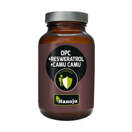 Hanoju, OPC + Resveratrol + Bio Camu Camu 500 mg, 60 cápsulas