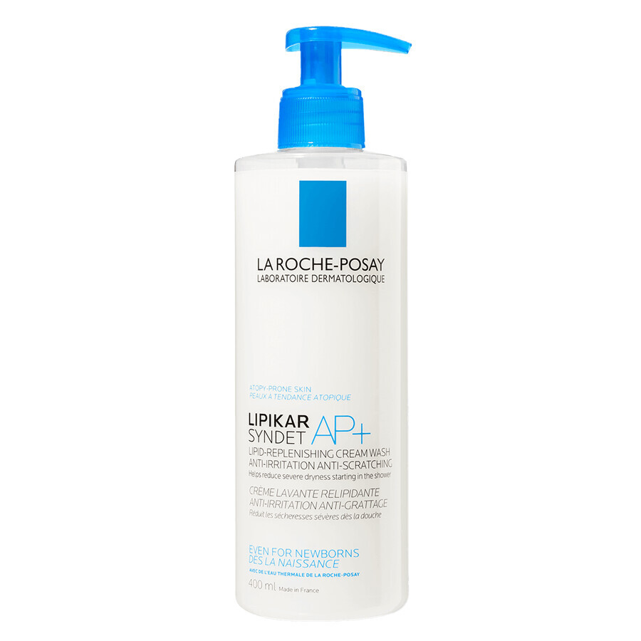 La Roche-Posay Lipikar Syndet AP+, crema corpo lipidica ricostituente, dalla nascita, 400 ml