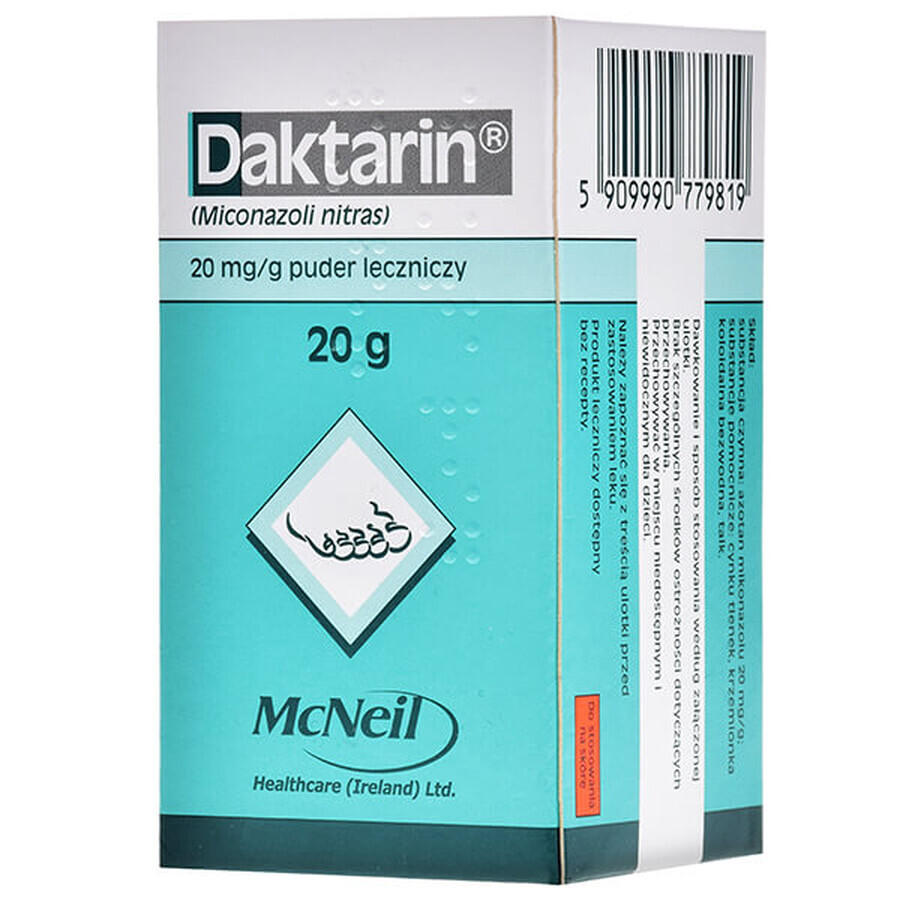 Daktarin 20 mg/g, pulbere medicamentoasă pentru pulverizare cutanată, 20 g