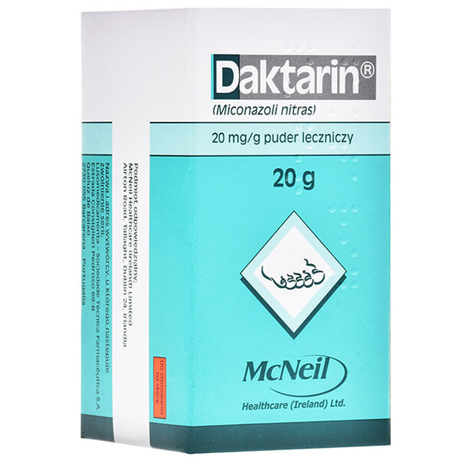 Daktarin 20 mg/g, pulbere medicamentoasă pentru pulverizare cutanată, 20 g