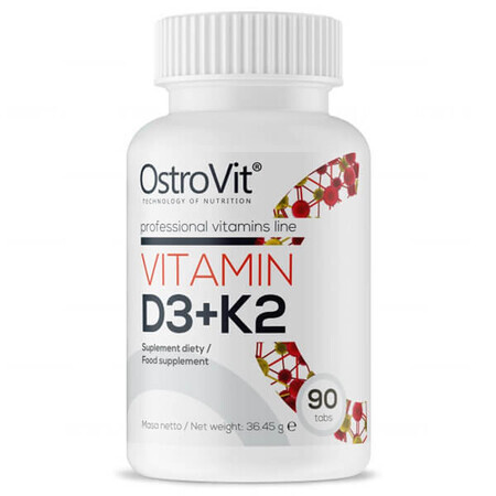 Vitamina D3 + K2, 90 compresse, OstroVit 