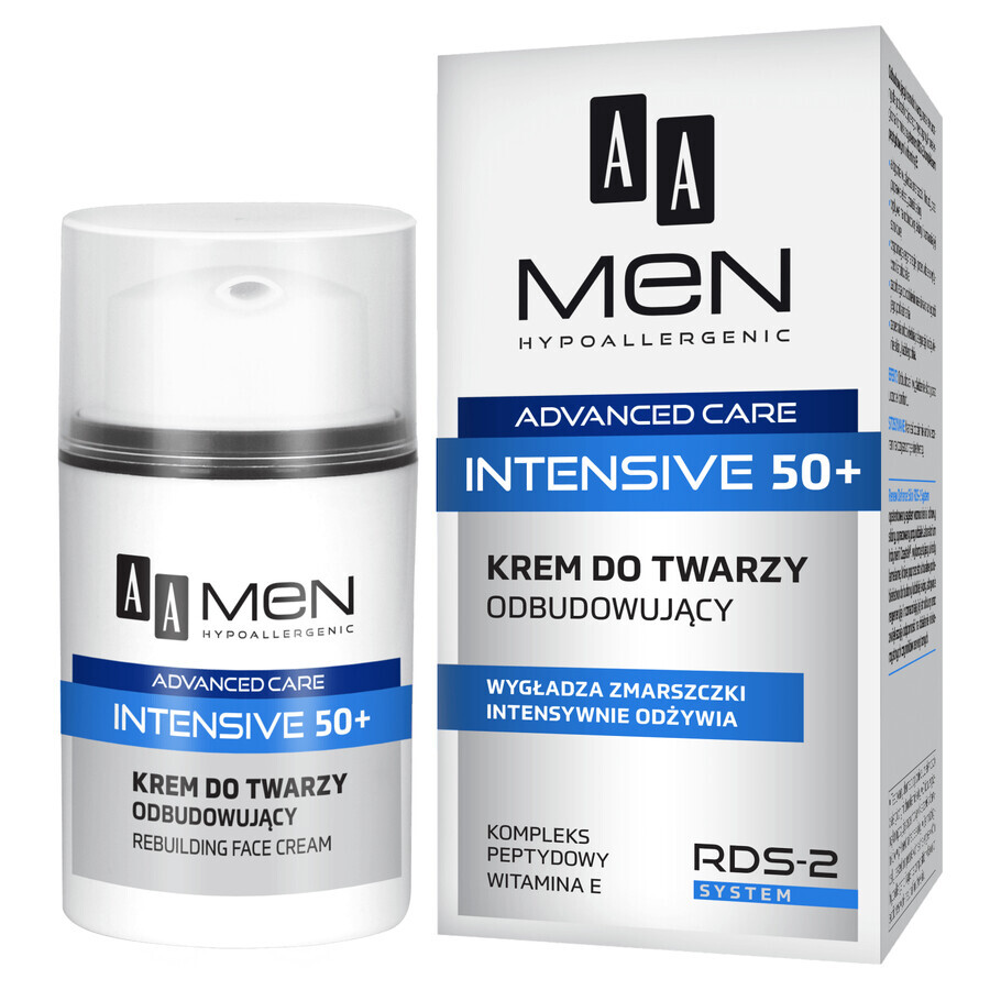 AA Men Intensive 50+, crema viso riparatrice, 50 ml