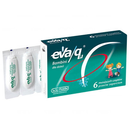 Eva/ Qu Bambini per bambini, supposte effervescenti anti stipsi, 6 pezzi