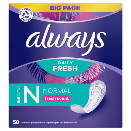 Always Dailies Fresh Protect, sanitary pads, Normal, 58 pcs