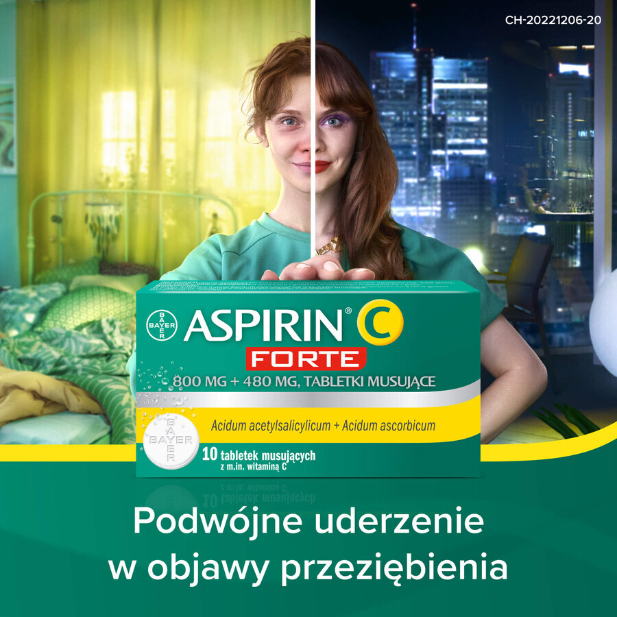 Aspirin C Forte 800 mg + 480 mg, 10 Brausetabletten