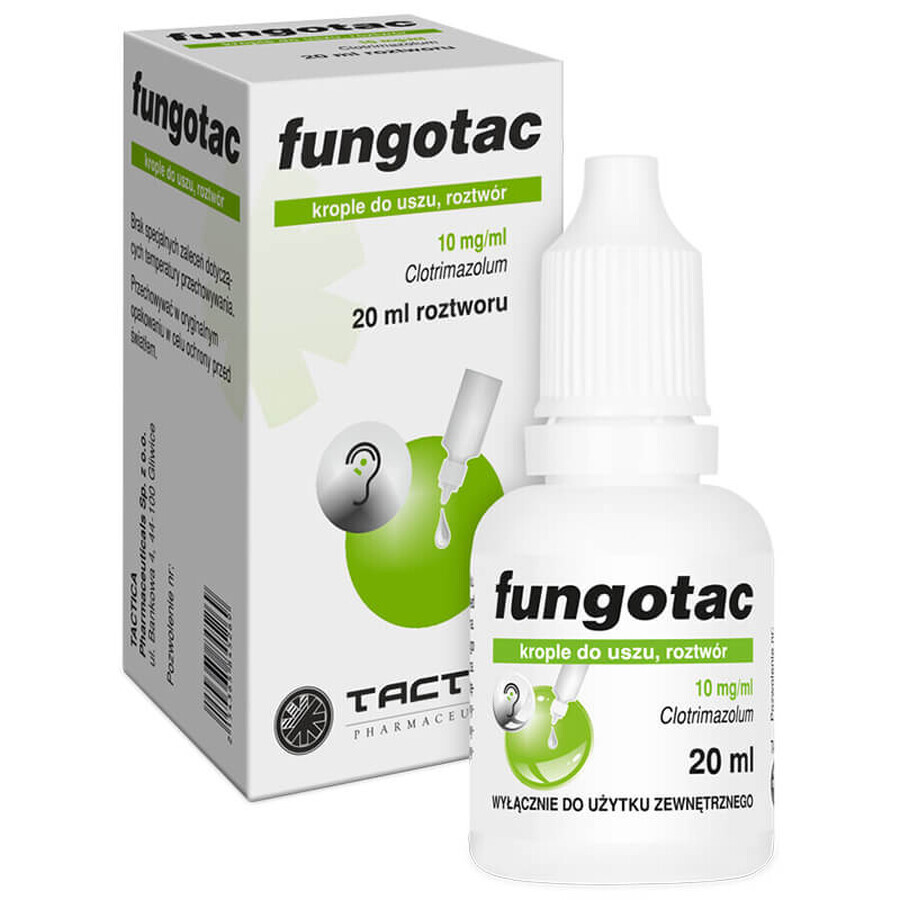 Fungotac 10 mg/ml, gocce auricolari, 20 ml