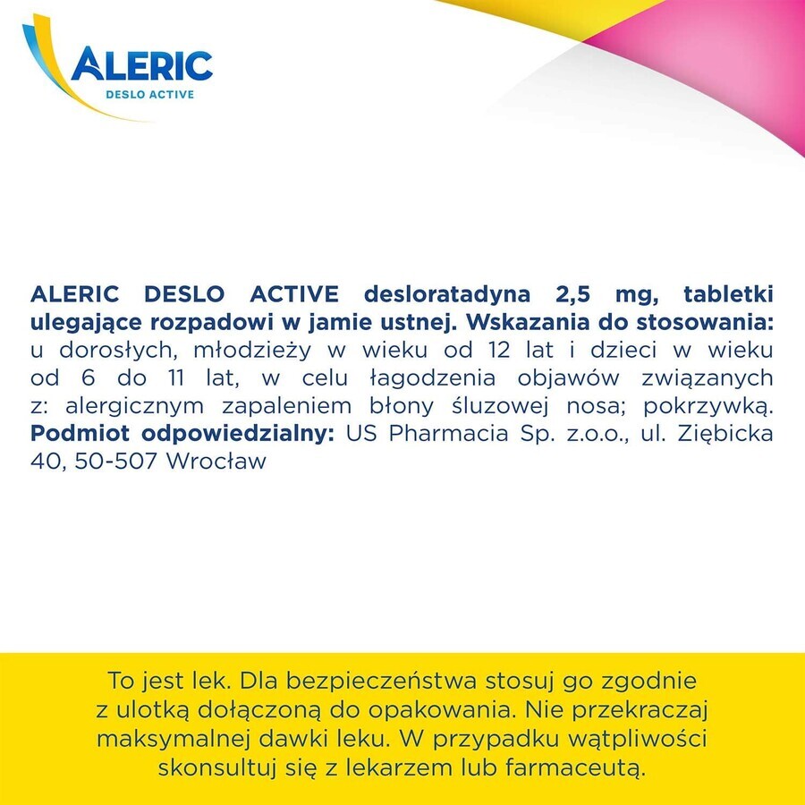 Aleric Deslo Active 2,5 mg, 10 comprimate cu dezintegrare orală