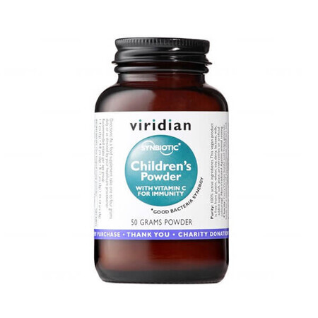 Viridian Synbiotic Children's Powder, sinbiotico per bambini con vitamina C, 50 g