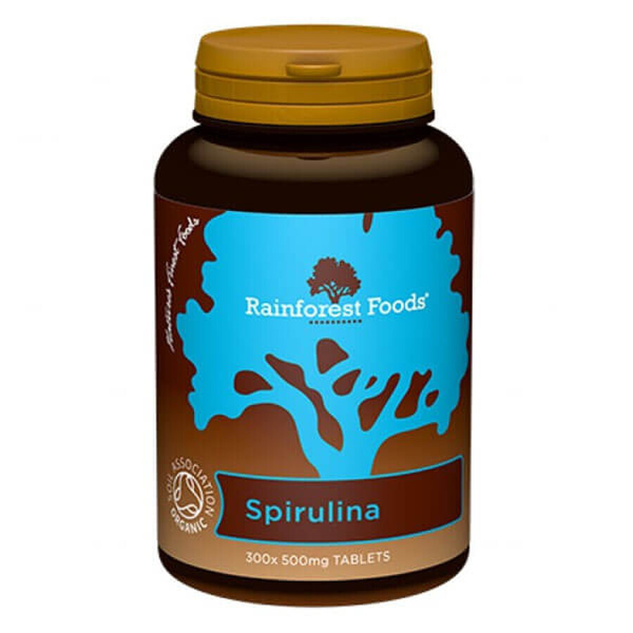 Rainforest Foods Spirulina BIO 500 mg, 300 comprimate