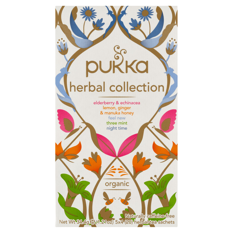 Pukka Herbal Collection Organic, composition of 5 herbal teas, 20 sachets