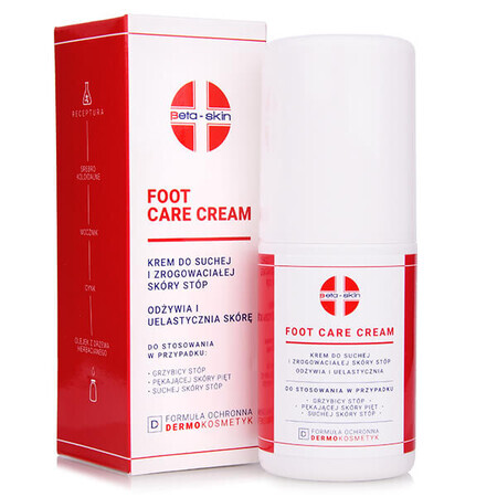 Beta-Skin Foot Care Cream, crema per la pelle secca e callosa dei piedi, 75 ml