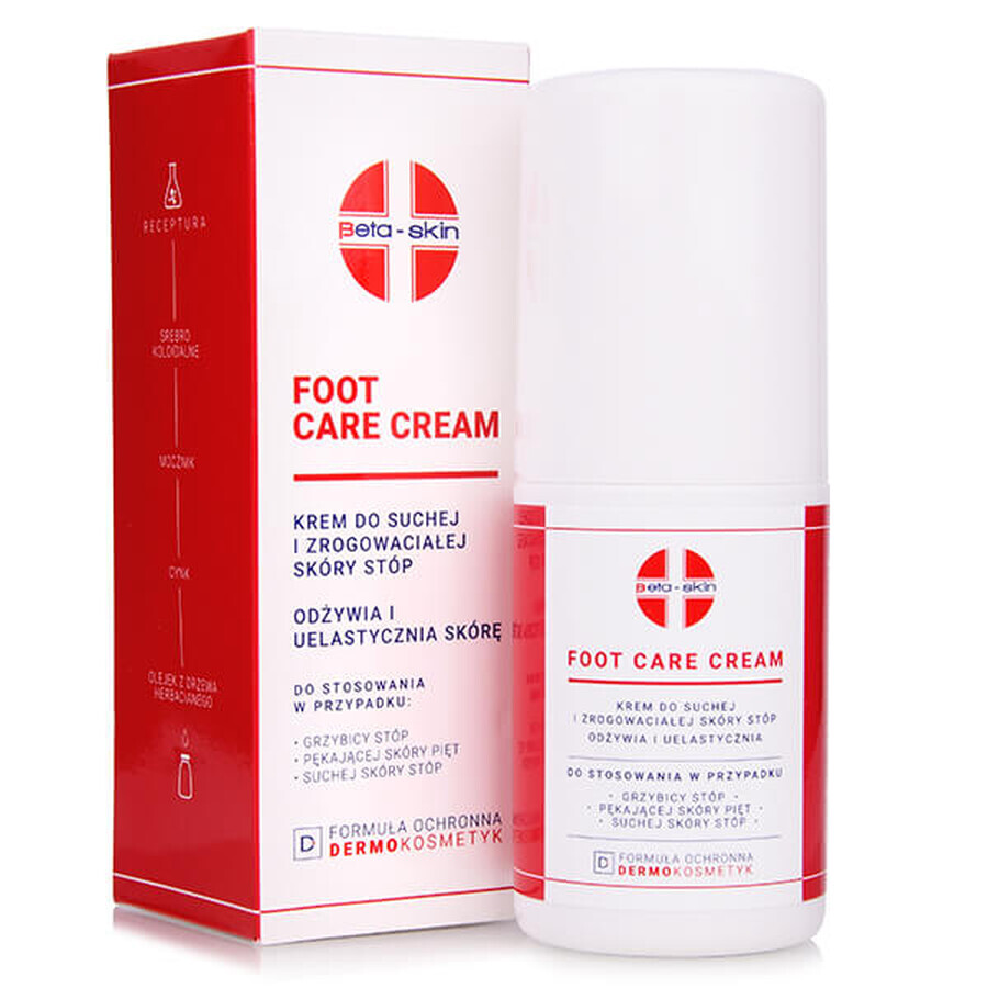 Beta-Skin Foot Care Cream, crema per la pelle secca e callosa dei piedi, 75 ml