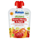 Humana, Organic mousse, apple-peach-mango, after 8 months, 90 g