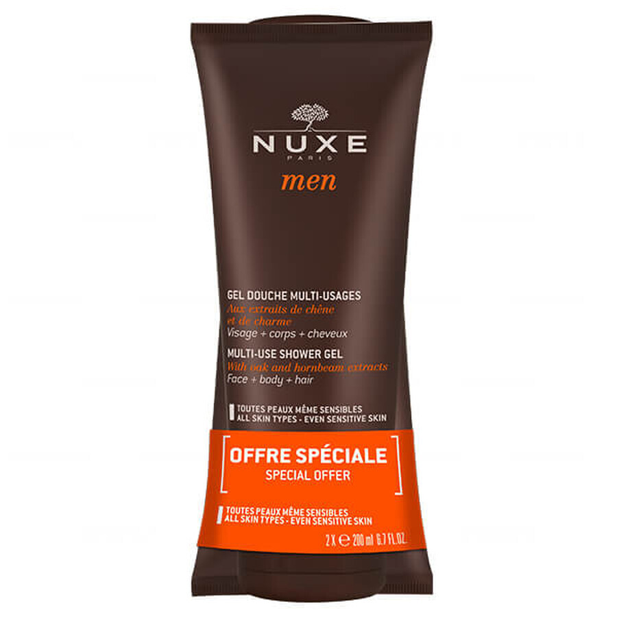 Coffret Nuxe Men, gel douche multifonctions, 2 x 200 ml