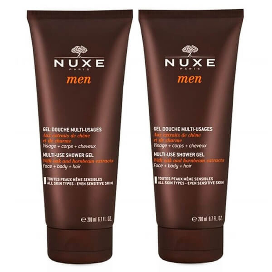 Coffret Nuxe Men, gel douche multifonctions, 2 x 200 ml