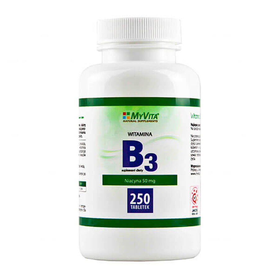 MyVita Vitamina B3, niacina 50 mg, 250 compresse