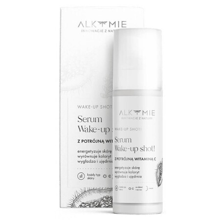 Alkmie Snow White Wake-up shot, siero per il viso con tripla vitamina C, 30 ml