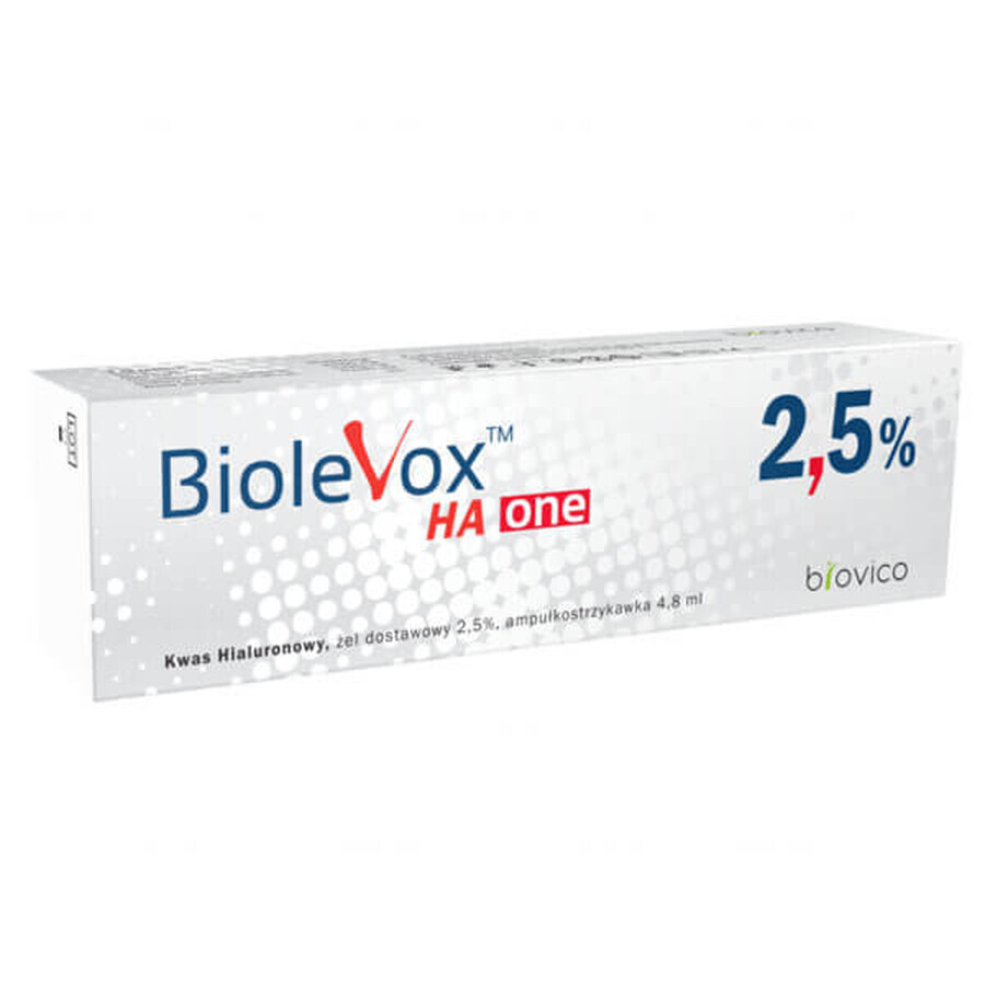 Biolevox HA One 2.5%, injectable gel, syringe 4.8 ml x 1 ampoule