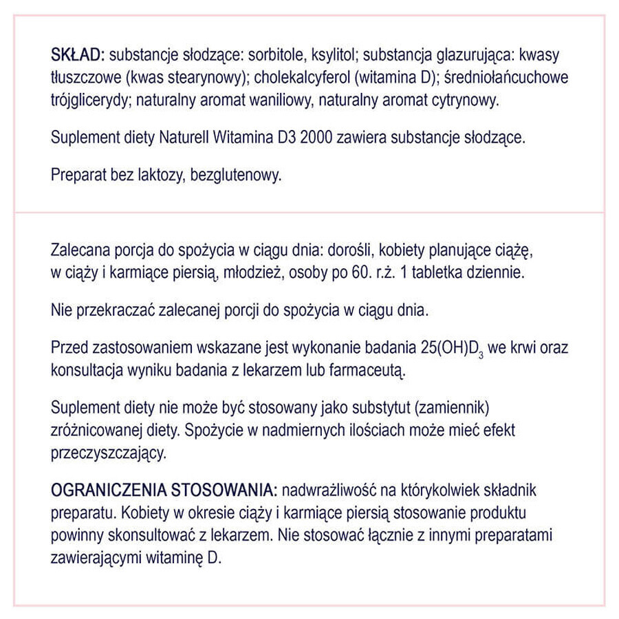 Naturell Vitamine D3 2000, 60 comprimés à croquer