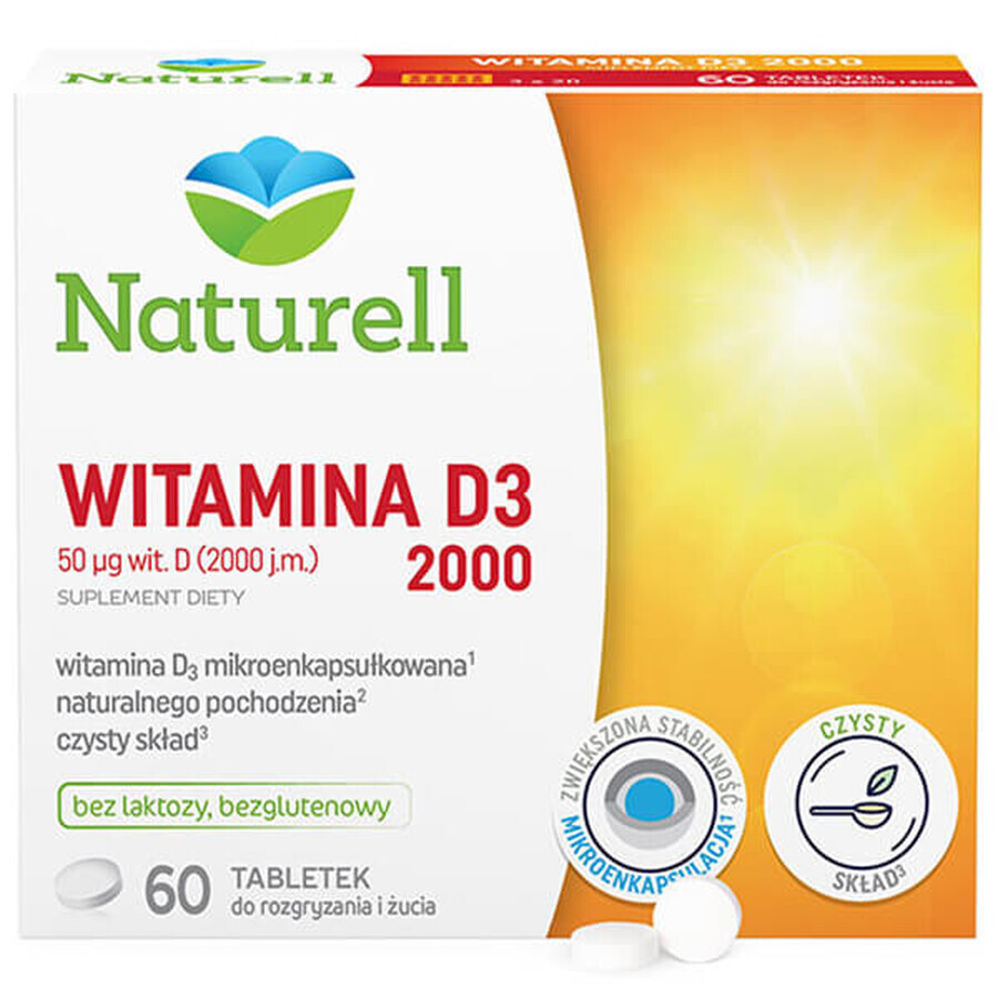 Naturell Vitamine D3 2000, 60 comprimés à croquer