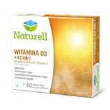 Naturell Vitamina D3 + K2 MK-7, 60 comprimidos masticables