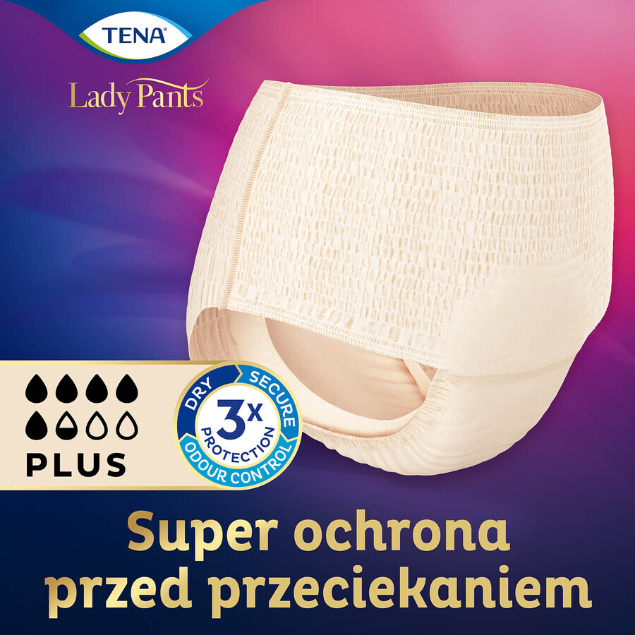 Tena Lady Pants Creme, mutandine assorbenti, taglia M, 75-105 cm, Plus, 30 pezzi