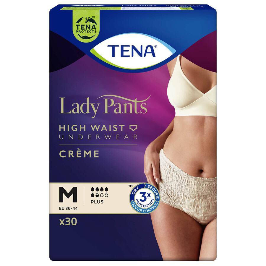 Tena Lady Pants Creme, mutandine assorbenti, taglia M, 75-105 cm, Plus, 30 pezzi