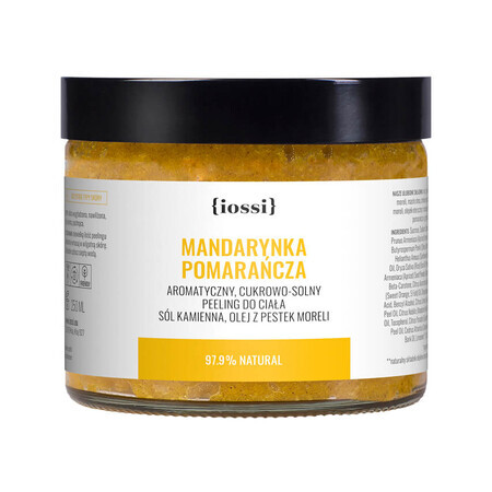 Iossi Mandarin Orange, scrub corpo aromatico al sale di zucchero, sale grosso, olio di nocciolo di albicocca, 250 ml