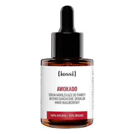 Iossi, siero viso idratante, avocado, sandalo e acido ialuronico, 30 ml