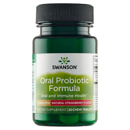 Swanson Oral Probiotic Formula, gusto fragola, 30 pastiglie