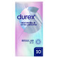 Durex Invisible, preservativi extra umidificati, super sottili, 10 pezzi