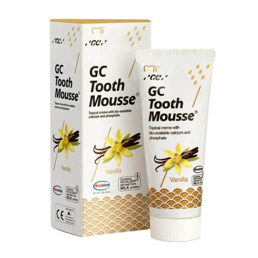 GC Tooth Mousse, pasta topica, gusto vaniglia, senza fluoro, 35 ml