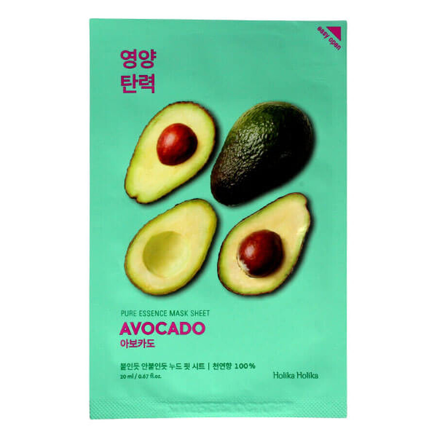 Holika Holika, Pure Essence Mask Sheet Avocado, maschera in cotone, 1 pezzo