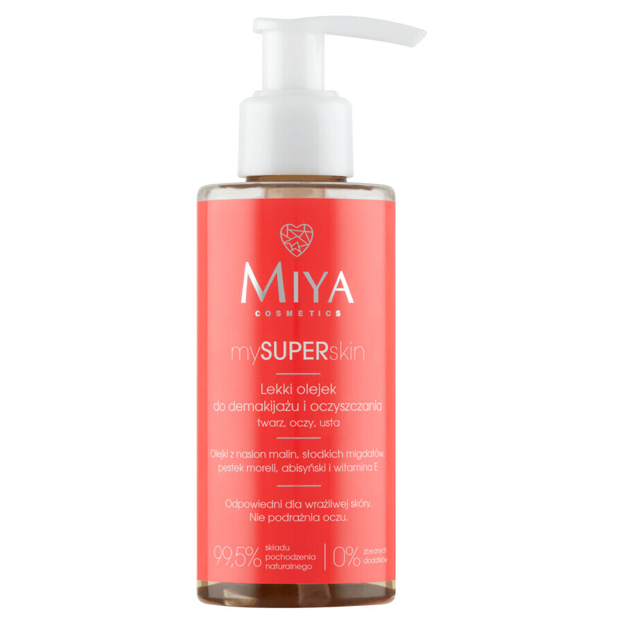 Miya mySUPERskin, olio struccante e detergente leggero per viso, occhi e labbra, 140 ml