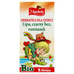 Apotheke Tiglio, Sambuco, Camomilla Bio, infuso per bambini oltre i 9 mesi, 1,5 g x 20 bustine