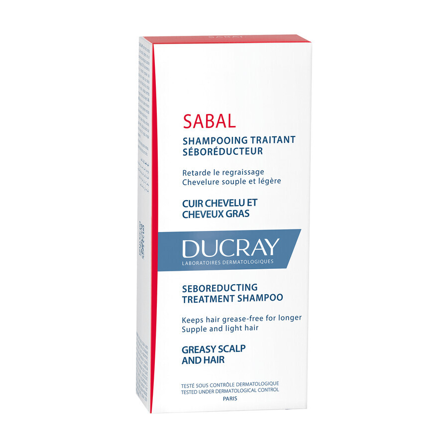 Ducray Sabal, shampoo seboregolatore per capelli grassi, 200 ml