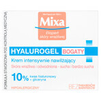 Mixa Hyalurogel, hydraterende 24h crème, rijk, droge en zeer droge huid, 50 ml