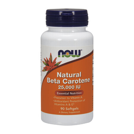 Now Foods Beta Carotene naturale 25000 UI, 90 capsule