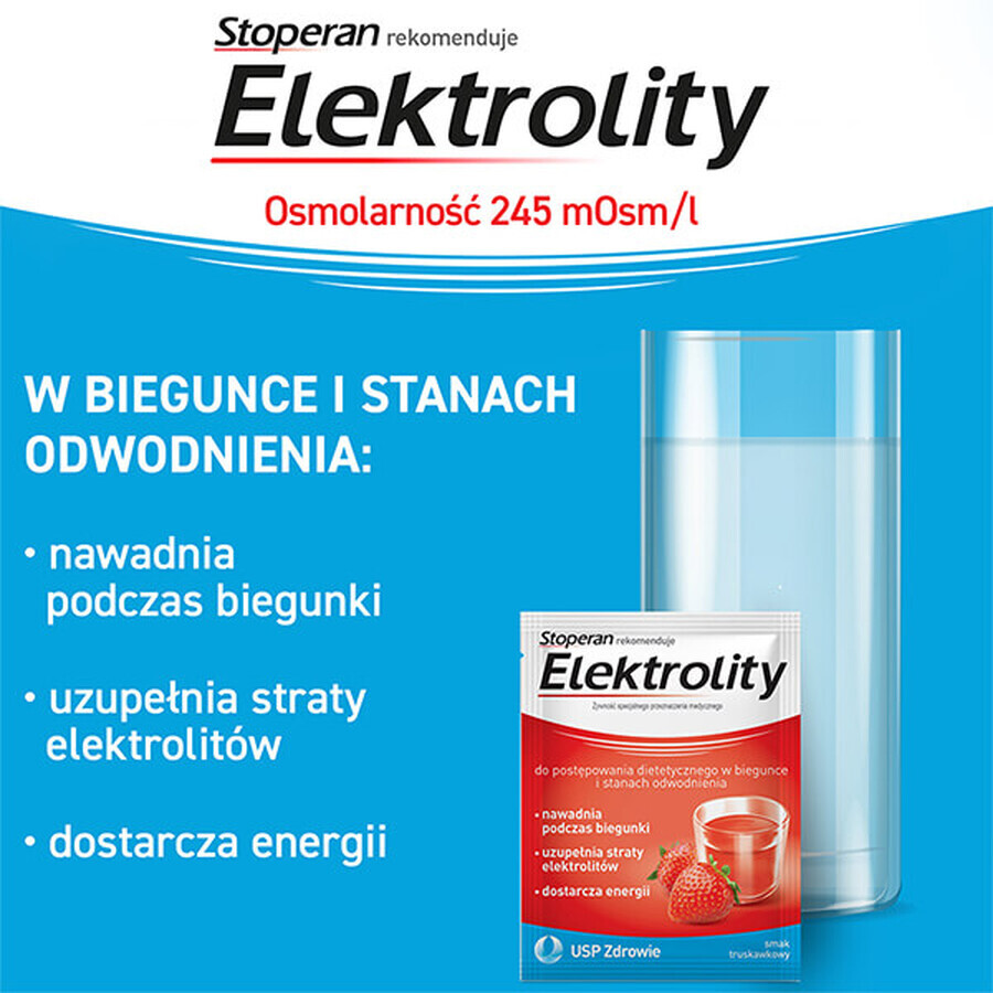 Electrolytes, strawberry flavor, 7 sachets