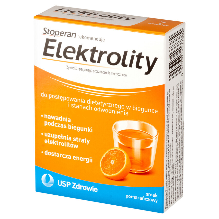 Electrolytes, orange flavor, 7 sachets